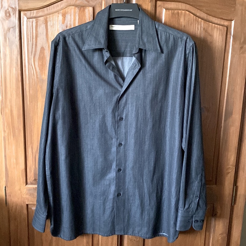 Perry Ellis Dark Gray Button Down Shirt Size Medium